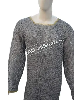 XL Chain Maille Hauberk Full Round Riveted Aluminum Chest 58